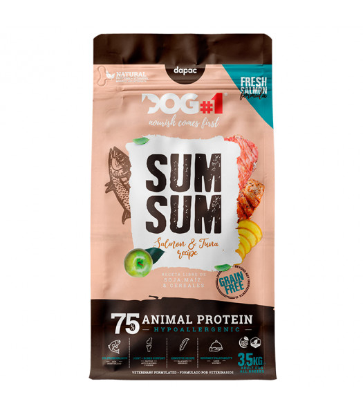 DOG#1 SUMSUM GRAIN FREE ATÚN Y SALMÓN 3,5 KG.