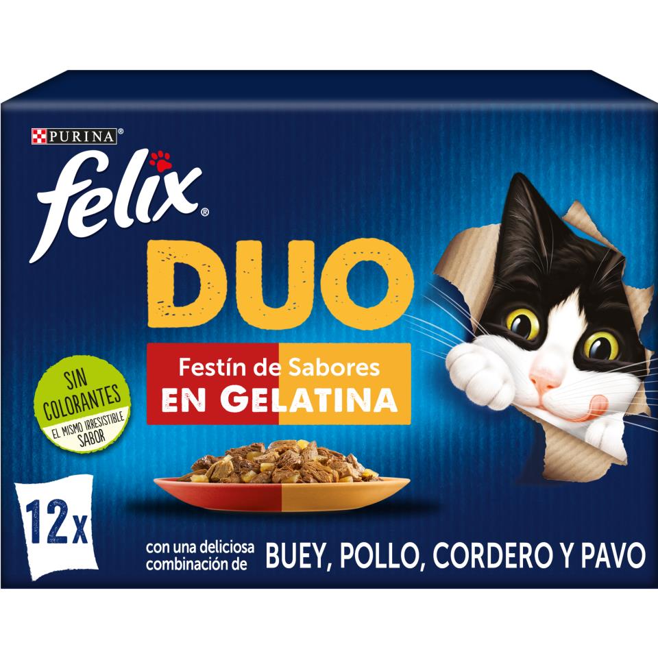 FELIX DUO CARNE EN GELATINA 12X85G