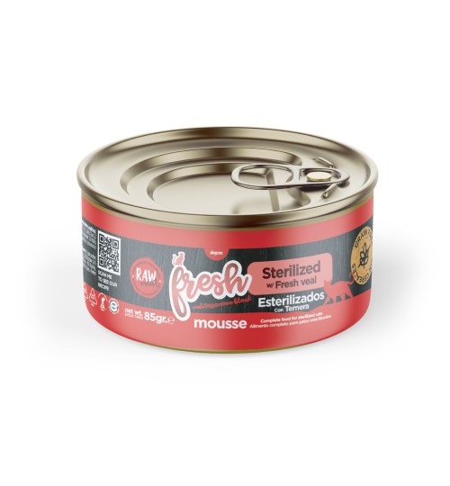 FRESH MOUSSE TERNERA PARA GATOS STERIL 85 GR