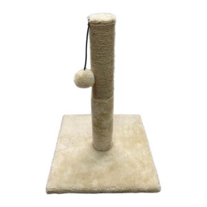 RASCADOR BASE CUADR  C/POSTE SISAL Y BOLA 30x30x42