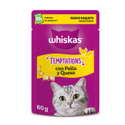 WHISKAS TEMPTATIONS POLLO y QUESO 60 gr 